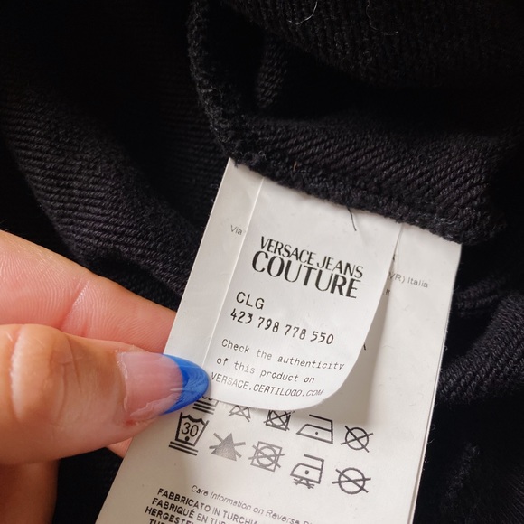 Authentic Versace couture jeans black and gold hoodie - Picture 3 of 3